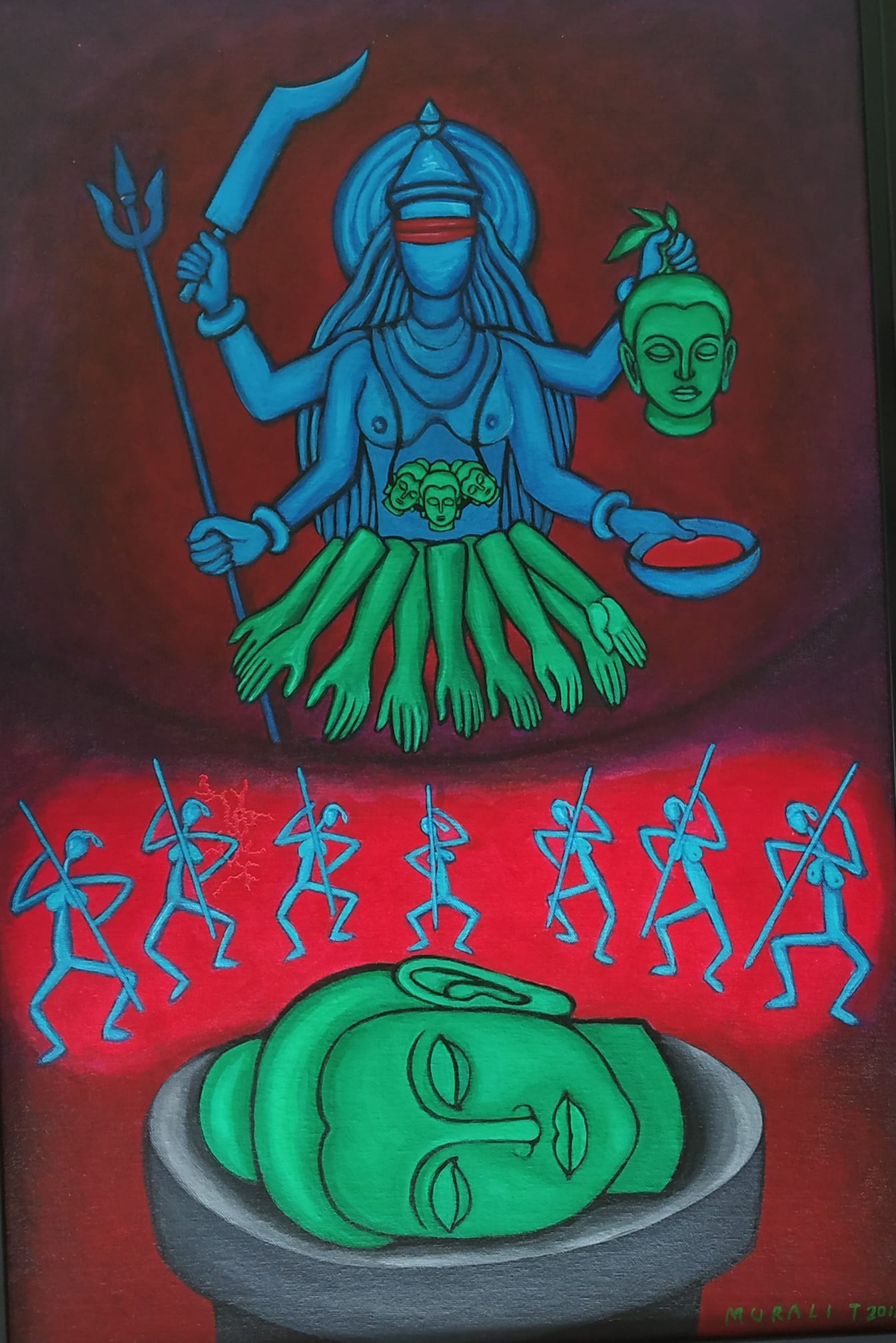 Kali - A painting by Chitrakaran Murali